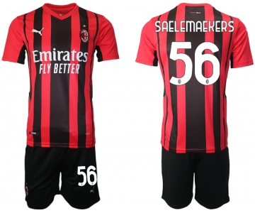 Men 2021-2022 Club AC Milan home red 56 Soccer Jersey