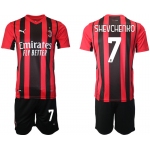 Men 2021-2022 Club AC Milan home red 7 Soccer Jersey