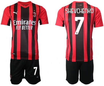 Men 2021-2022 Club AC Milan home red 7 Soccer Jersey