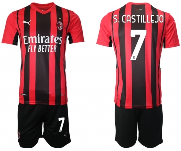 Men 2021-2022 Club AC Milan home red 7 Soccer Jerseys