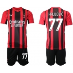 Men 2021-2022 Club AC Milan home red 77 Soccer Jersey