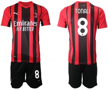 Men 2021-2022 Club AC Milan home red 8 Soccer Jersey