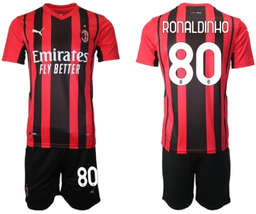 Men 2021-2022 Club AC Milan home red 80 Soccer Jersey