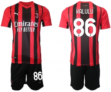 Men 2021-2022 Club AC Milan home red 86 Soccer Jersey