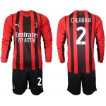 Men 2021-2022 Club Ac Milan home red Long Sleeve 2 Soccer Jersey