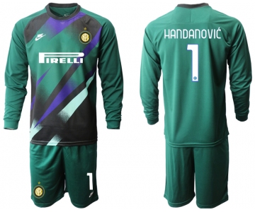 2020-21 Inter Milan Dark green goalkeeper 1# HANDANOVIC long sleeve soccer jerseys