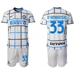 Men 2020-2021 club Inter milan away 33 white Soccer Jerseys