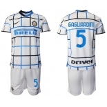 Men 2020-2021 club Inter milan away 5 white Soccer Jerseys