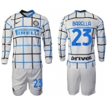 Men 2020-2021 club Inter milan away long sleeve 23 white Soccer Jerseys