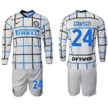 Men 2020-2021 club Inter milan away long sleeve 24 white Soccer Jerseys