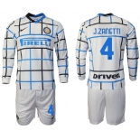 Men 2020-2021 club Inter milan away long sleeve 4 white Soccer Jerseys