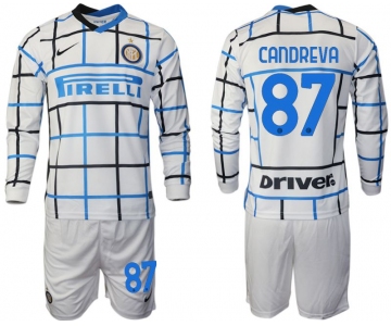 Men 2020-2021 club Inter milan away long sleeve 87 white Soccer Jerseys