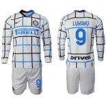 Men 2020-2021 club Inter milan away long sleeve 9 white Soccer Jerseys