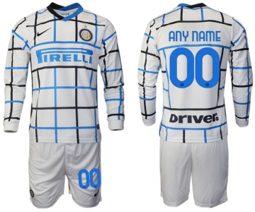 Men 2020-2021 club Inter milan away long sleeve customized white Soccer Jerseys