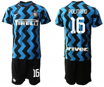 Men 2020-2021 club Inter milan home 16 blue Soccer Jerseys