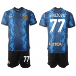 Men 2021-2022 Club Inter Milan home blue 77 Nike Soccer Jersey
