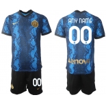 Men 2021-2022 Club Inter Milan home blue customized Nike Soccer Jersey