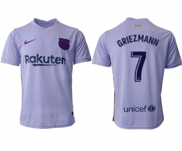 Men 2021-2022 Club Barcelona away aaa version purple 7 Soccer Jerseys