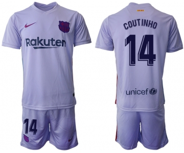 Men 2021-2022 Club Barcelona away purple 14 Soccer Jersey