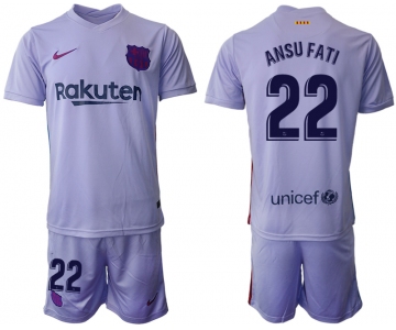Men 2021-2022 Club Barcelona away purple 22 Soccer Jersey