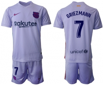 Men 2021-2022 Club Barcelona away purple 7 Soccer Jerseys
