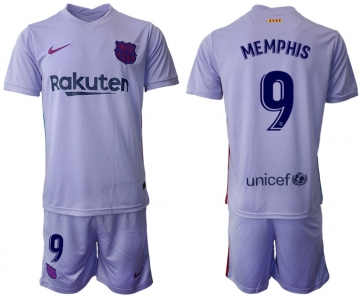Men 2021-2022 Club Barcelona away purple 9 Soccer Jersey