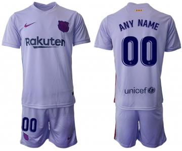 Men 2021-2022 Club Barcelona away purple customized Soccer Jersey