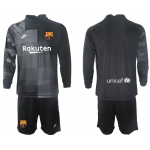 Men 2021-2022 Club Barcelona black goalkeeper Long Sleeve blank Soccer Jersey