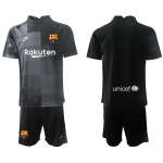 Men 2021-2022 Club Barcelona black goalkeeper blank Soccer Jersey