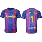 Men 2021-2022 Club Barcelona blue training suit aaa version 1 Soccer Jersey