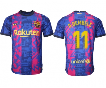 Men 2021-2022 Club Barcelona blue training suit aaa version 11 Soccer Jersey