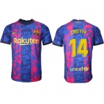 Men 2021-2022 Club Barcelona blue training suit aaa version 14 Soccer Jersey