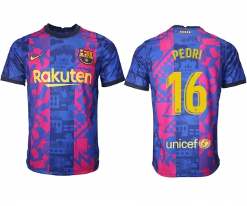 Men 2021-2022 Club Barcelona blue training suit aaa version 16 Soccer Jersey