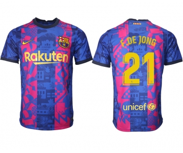 Men 2021-2022 Club Barcelona blue training suit aaa version 21 Soccer Jersey