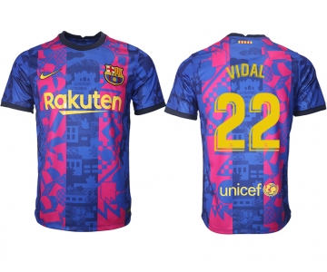 Men 2021-2022 Club Barcelona blue training suit aaa version 22 Soccer Jersey