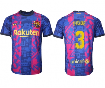 Men 2021-2022 Club Barcelona blue training suit aaa version 3 Soccer Jersey