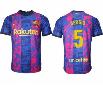 Men 2021-2022 Club Barcelona blue training suit aaa version 5 Soccer Jersey