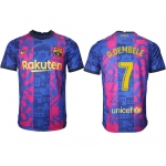 Men 2021-2022 Club Barcelona blue training suit aaa version 7 Soccer Jersey