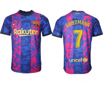 Men 2021-2022 Club Barcelona blue training suit aaa version 7 Soccer Jerseys