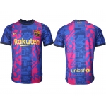 Men 2021-2022 Club Barcelona blue training suit aaa version blank Soccer Jersey