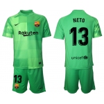 Men 2021-2022 Club Barcelona green goalkeeper 13 Soccer Jersey