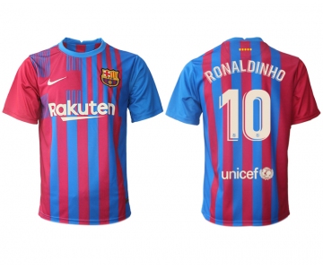 Men 2021-2022 Club Barcelona home aaa version red 10 Nike Soccer Jerseys