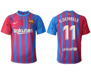 Men 2021-2022 Club Barcelona home aaa version red 11 Nike Soccer Jerseys