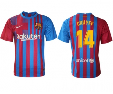 Men 2021-2022 Club Barcelona home aaa version red 14 Nike Soccer Jersey