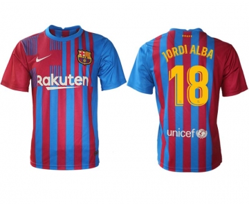 Men 2021-2022 Club Barcelona home aaa version red 18 Nike Soccer Jersey