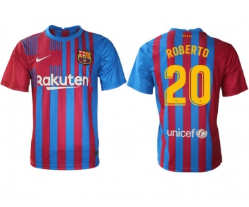 Men 2021-2022 Club Barcelona home aaa version red 20 Nike Soccer Jersey
