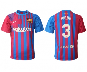 Men 2021-2022 Club Barcelona home aaa version red 3 Nike Soccer Jerseys