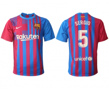 Men 2021-2022 Club Barcelona home aaa version red 5 Nike Soccer Jerseys