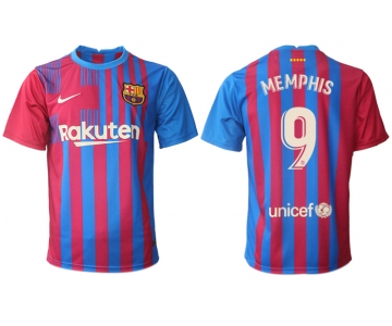 Men 2021-2022 Club Barcelona home aaa version red 9 Nike Soccer Jerseys