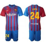 Men 2021-2022 Club Barcelona home blue 24 Nike Soccer Jersey